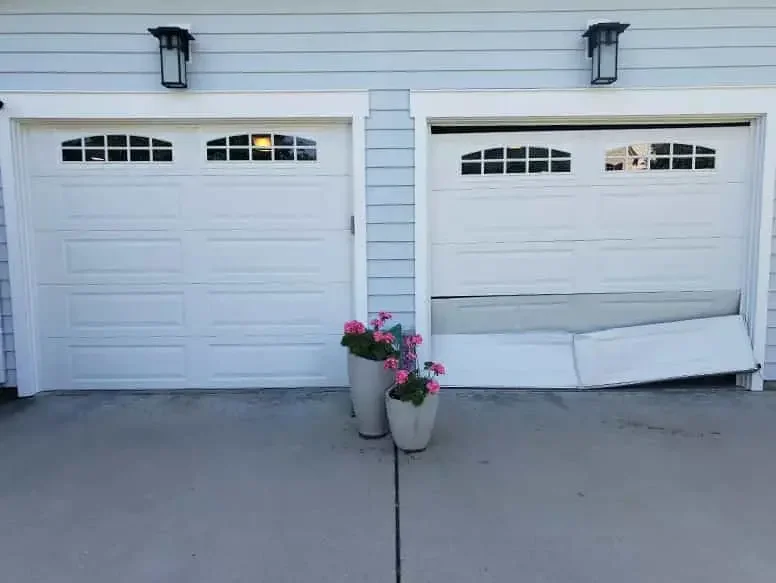 garage door repair green bay wi damaged door before repair